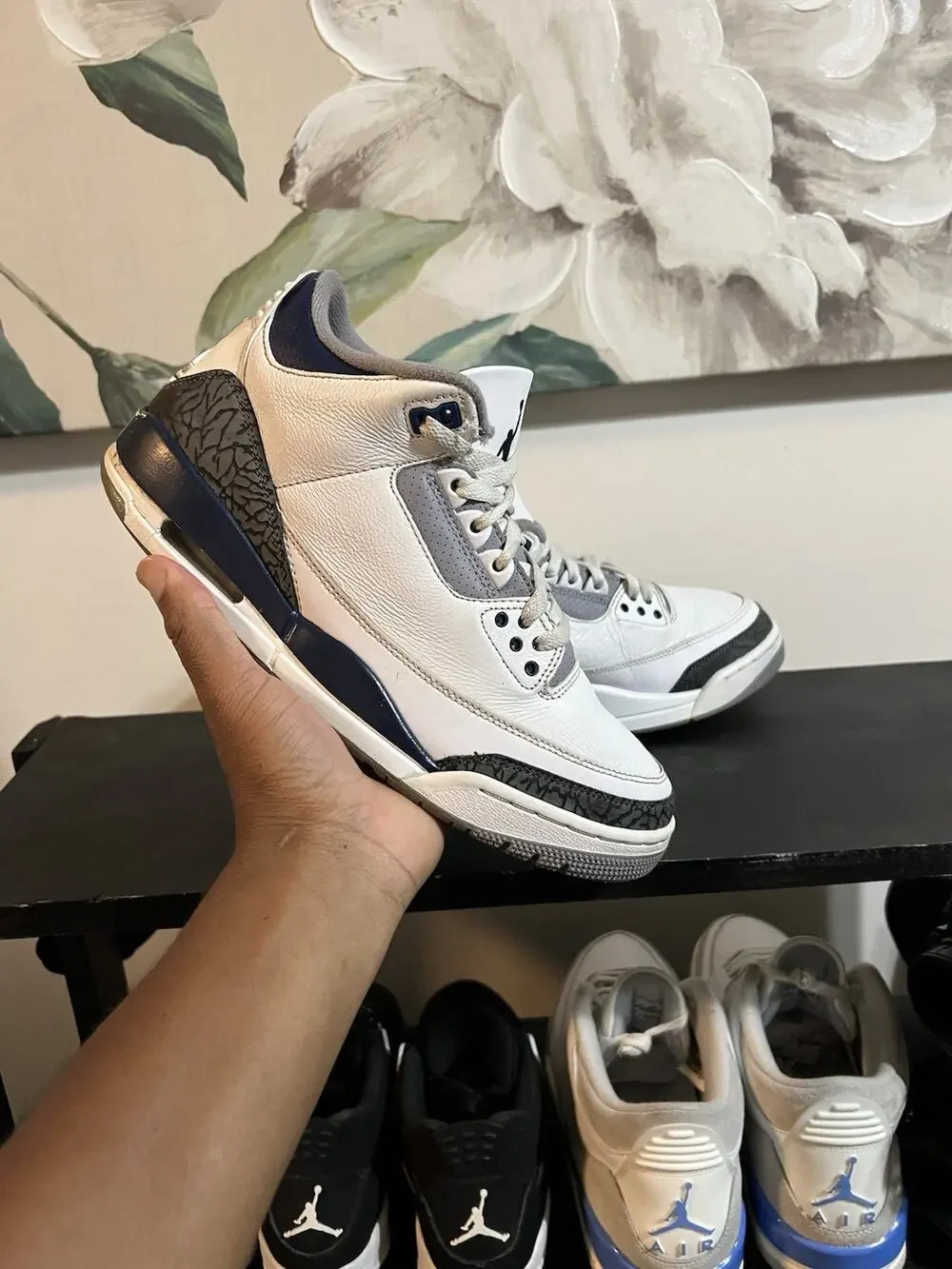 Size 9.5- Air Jordan 3 Retro Midnight Navy CT8532-140
